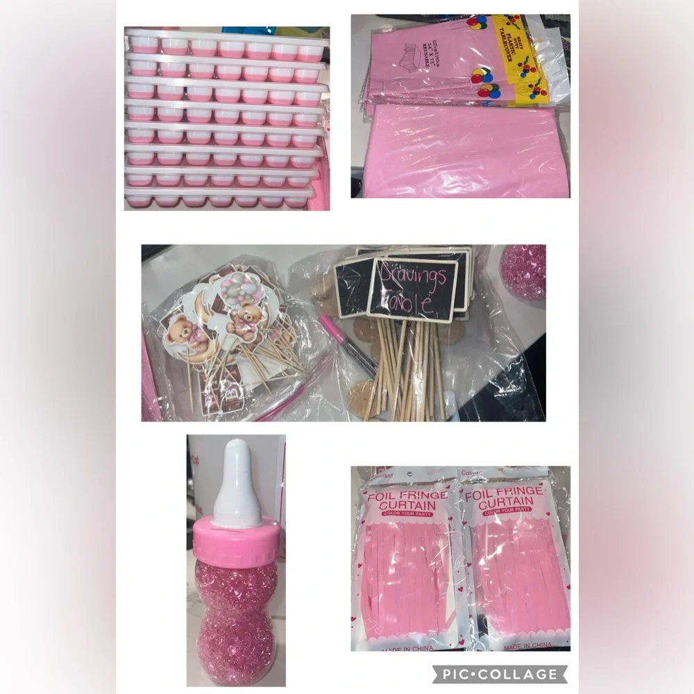 Pink Party Supplies Set baby shower